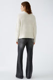 Viscose mix Offwhite pullover with cable design