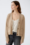 Wool blend cardigan in biscuit beige