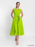 Lime Dress with Obi Belt