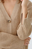 Wool blend cardigan in biscuit beige