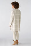 Check wool blend Coatigan in off white and taupe