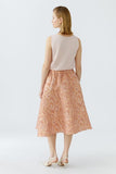 Jacquard taffeta skirt in coral and rose gold