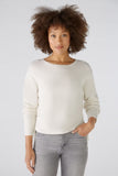 Ivory sweater with gather effect on both sides