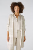 Check wool blend Coatigan in off white and taupe