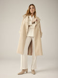 High neck coat in biscuit