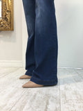 Straight leg jeans with gold button detail