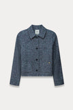 Cropped tweed jacket in blue mix