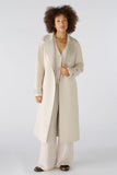 Wool blend coat with cashmere in light stone and taupe