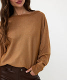 Caramel lurex sweater