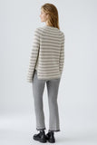 Ruby striped sweater in cream and light taupe