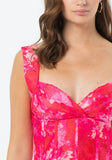 Bustier top in red and pink