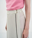 White skirt with black polka dot