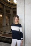 Aprille Sweater in navy and ivory