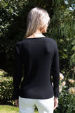 Bologna ribbed cardigan in black