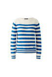 ivory and Blue Striped Sweater