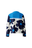 Sweater with Blue and Navy Floral Print