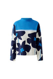 Sweater with Blue and Navy Floral Print