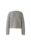 Navy and Off White Striped Cardigan