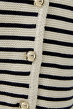 Navy and Off White Striped Cardigan