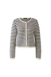 Navy and Off White Striped Cardigan