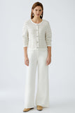 Beige and off white box cardigan