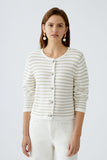 Beige and off white box cardigan