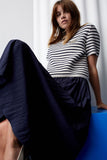 Navy and Off White Striped Top