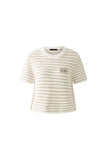 Off White and Camel Striped Top