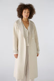 Wool blend coat with cashmere in light stone and taupe