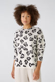 Viscose blend pullover with Jacquard pattern