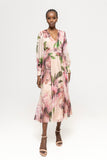 Floral Printed Midi Chiffon Dress