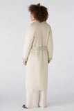 Wool blend coat with cashmere in light stone and taupe