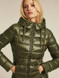 Hooded Puffa jacket in deep khaki