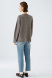 Round neck sweater in smoky taupe