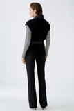 Black padded gilet with knitted back