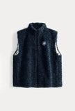 Navy gilet in teddy fake fur