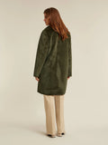 Reversible khaki coat in suedette and fun fur