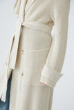 Knitted coat in trendy trench coat look