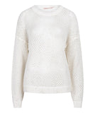 White open weave Sweater with Slight Sequin Detail