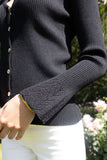 Bologna ribbed cardigan in black