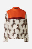 Fun sweater with equestrian pattern