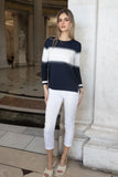 Aprille Sweater in navy and ivory