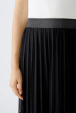 Long pleated tulle skirt in black