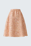 Jacquard taffeta skirt in coral and rose gold