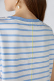 Blue and white striped t-shirt