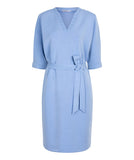 Sky Blue Scuba Dress with Vneck