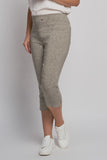 Pinns crop length pull on trousers  in sage animal