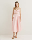 Full skirt in pink with pleats