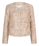 Champagne and gold and ivory bloucle jacket