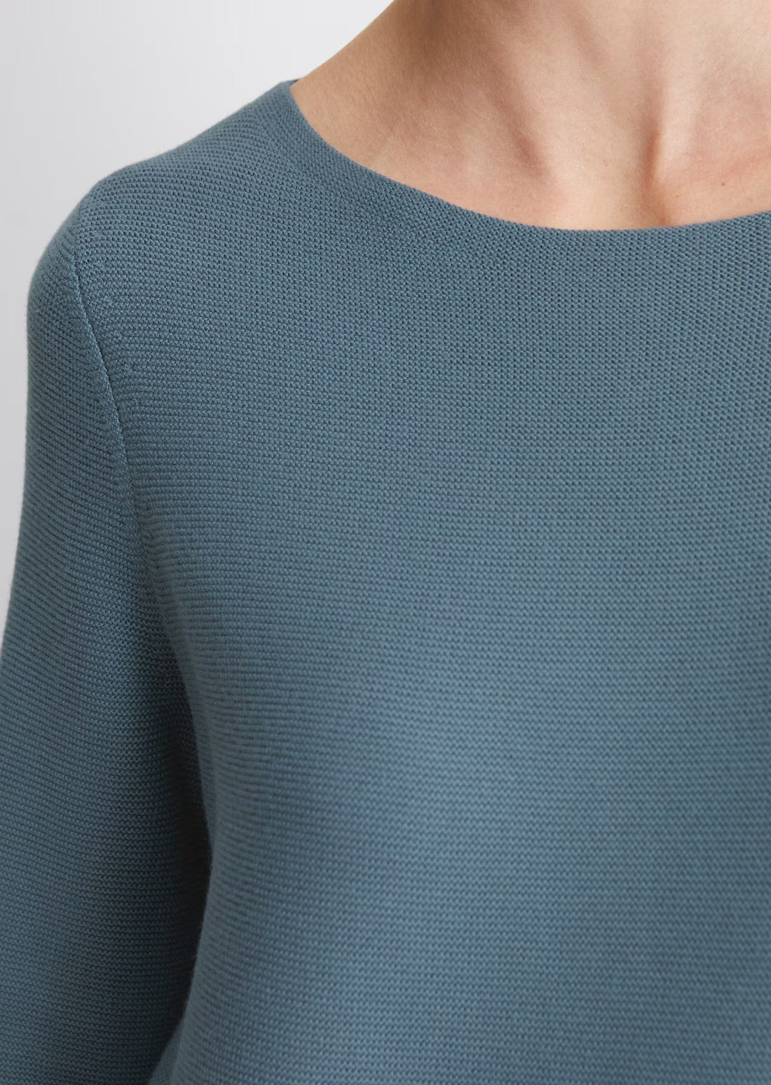 100% cotton sweater in hazy blue